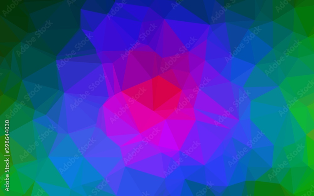 Fototapeta premium Dark Multicolor, Rainbow vector polygon abstract background. Glitter abstract illustration with an elegant design. Triangular pattern for your business design.
