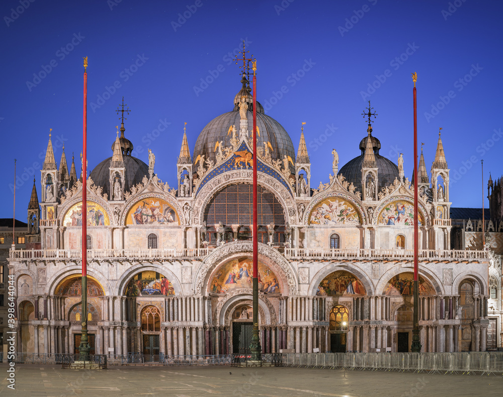 Saint Mark's Basilica at dawn in Venice 