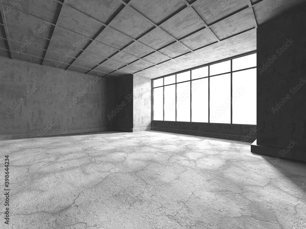 Obraz premium Abstract architecture background. Empty rough concrete interior