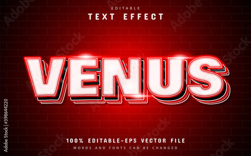Venus text effect with red light