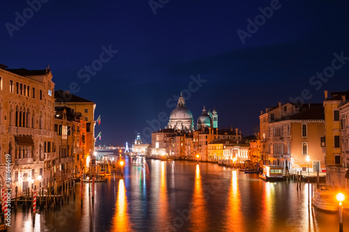 Grand Canal and Basilica Santa Maria della Salute in Venice  Italy
