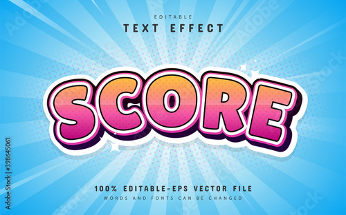 Score text effect cartoon style