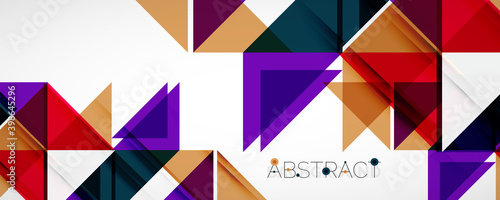 Geometric abstract background. Techno color triangle shapes. Vector illustration for covers, banners, flyers and posters and other designs