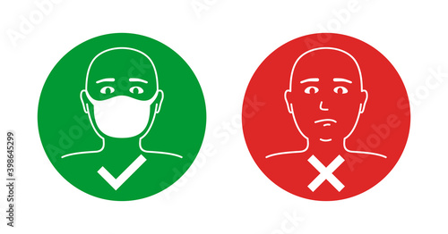 No entry without mask sticker as comparsion
