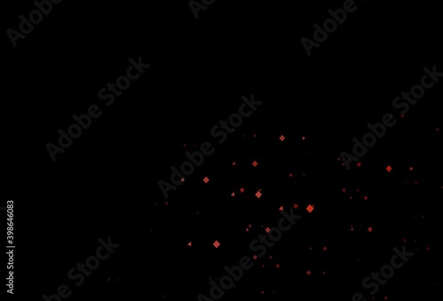 Dark red vector background with triangles, circles, cubes.