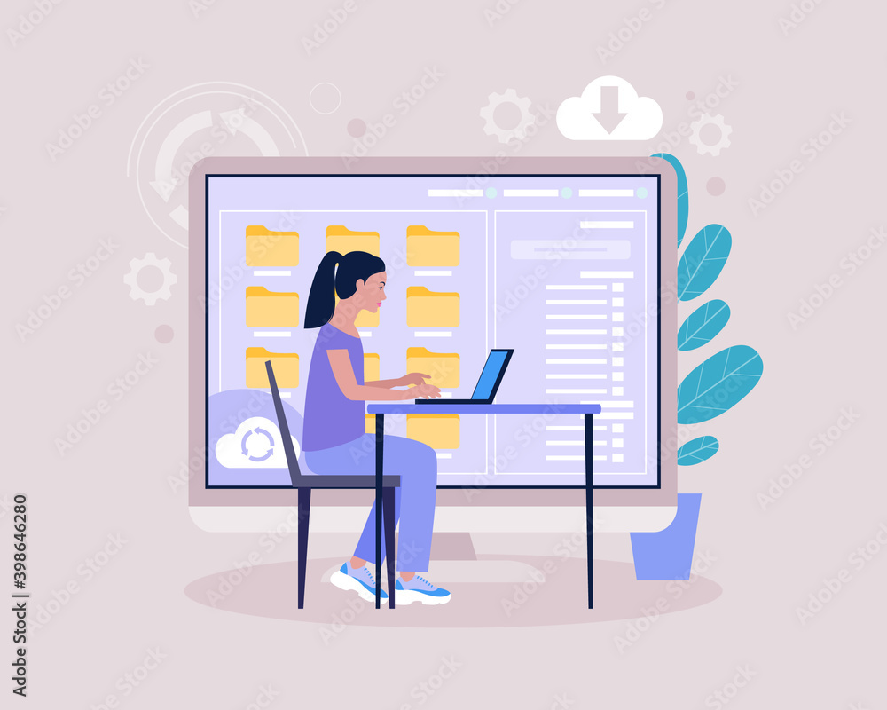 Cloud data storage concept Cloud data storage concept