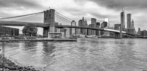 Majestic view of Brooklyn Bridge in New York City