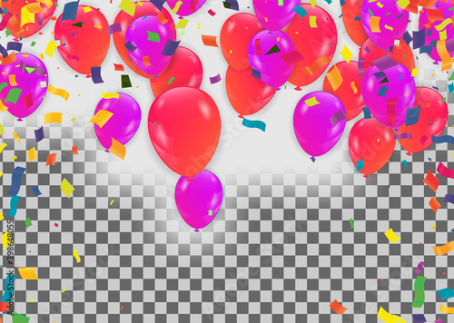 background design template used in celebration of the poster banner festival with pink balloons as the main theme.