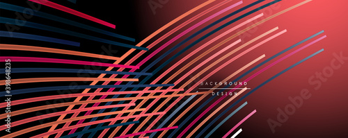 Abstract colorful lines vector background. Internet, big data and technology connections concept, abstract template