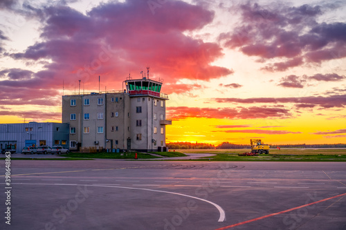 air control, air traffic, airplane, airport, beautiful, building, communication, control, radio tower, skavsta, sky, sunrise, sunset, sweden, swedish, tower, travel photo