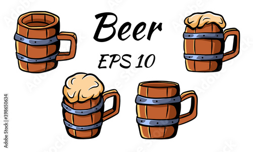 Collection of beer mugs for beer.