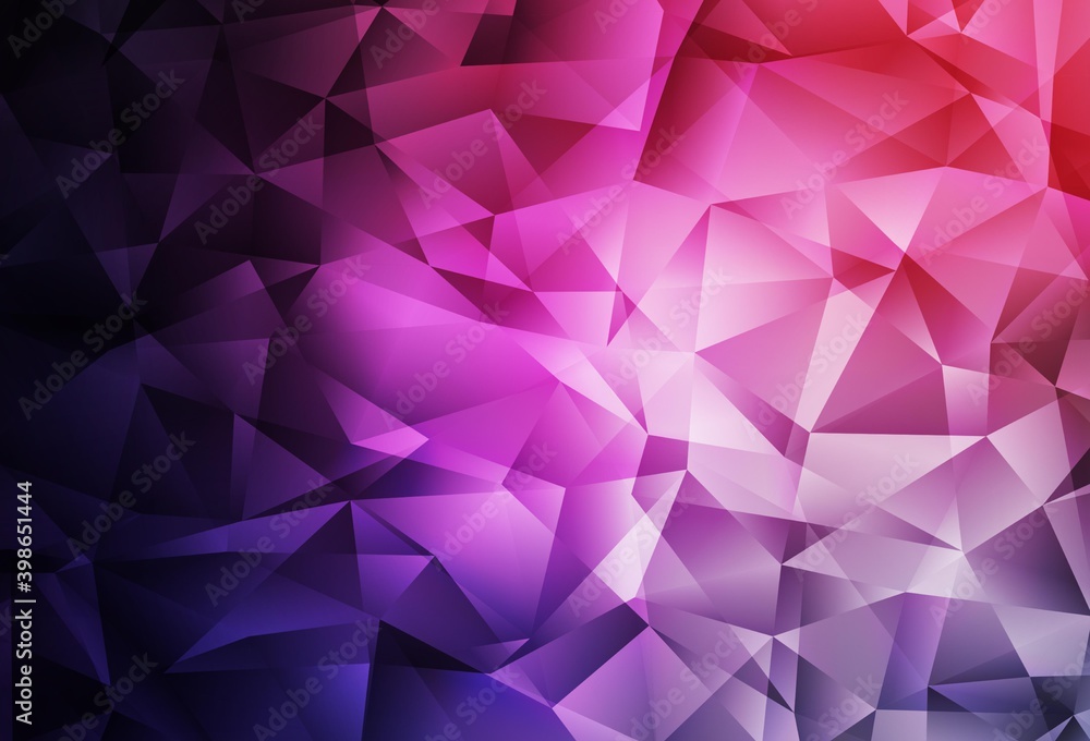 Dark Purple, Pink vector gradient triangles template. Dark Purple, Pink vector gradient triangles template.