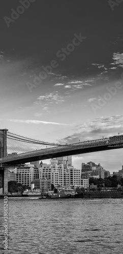 NEW YORK CITY - JUNE 10, 2013: The Brooklyn Bridge is a famous city landmark