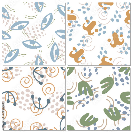Vector abstract seamles pattern set with abstract elements © Alexandra