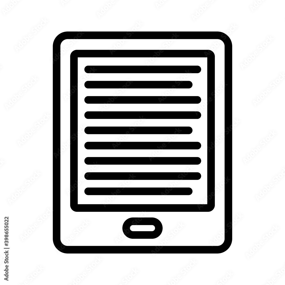 Vector eBook (e-book) reader tablet icon isolated 
