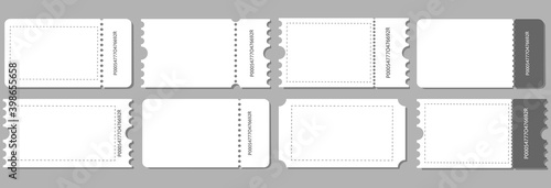 Coupon cards ,tickets,gift vouchers or certificates.Discount coupon ,ticket card of promotion sale for website,social media. Set of cards on grey background, vector Illustration.