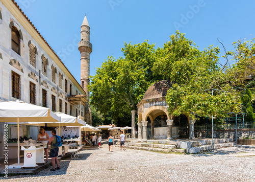 Εκτύπωση καμβά Hippocrates square and Gazi Hasan Pasha Mosque view in Kos Town