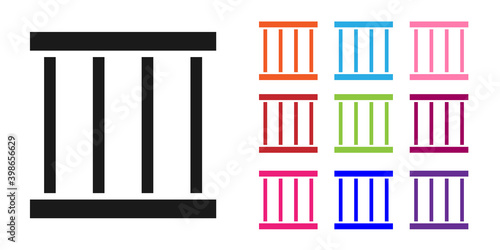 Black Prison window icon isolated on white background. Set icons colorful. Vector.