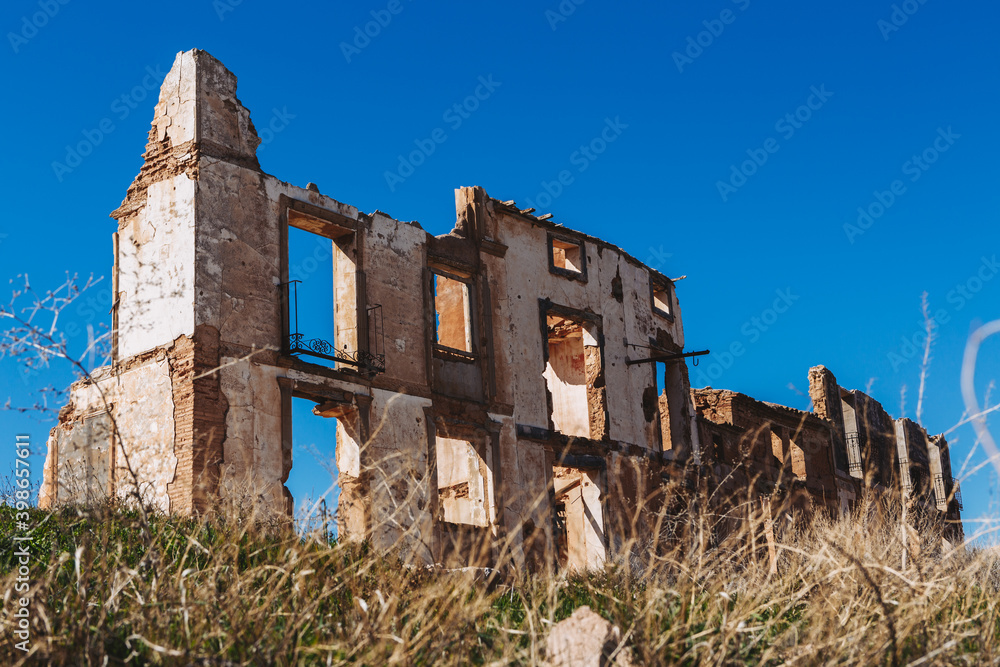 Destroyed building in Belchite old town during spanish war (Aragon, Spain)
