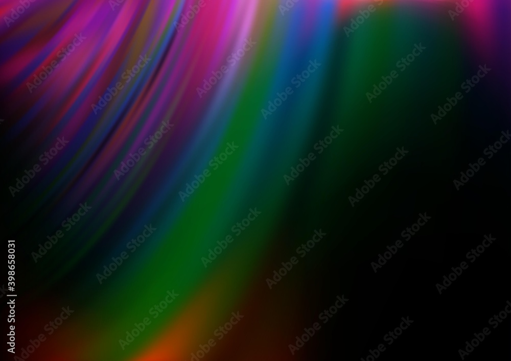Dark Multicolor, Rainbow vector template with bubble shapes. Shining illustration, which consist of blurred lines, circles. Brand new design for your ads, poster, banner.