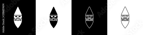 Set Wizard warlock icon isolated on black and white background.  Vector.