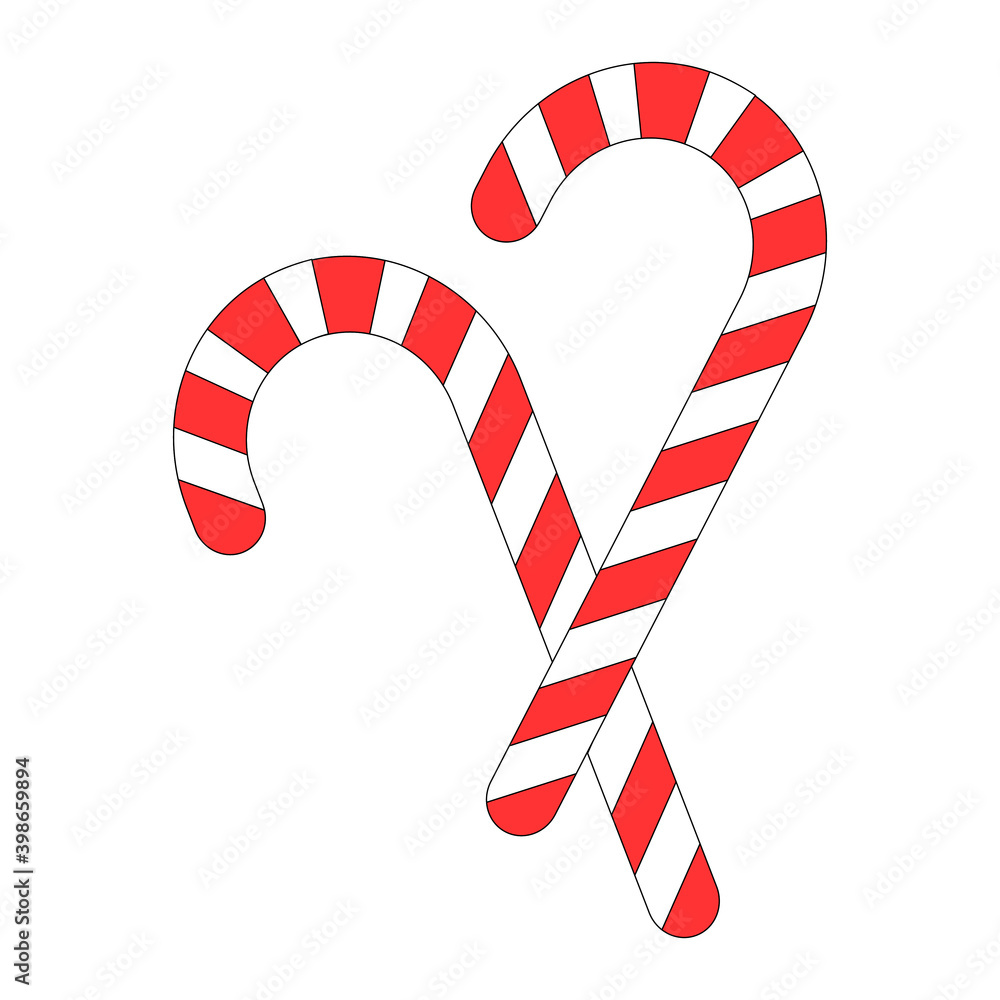 Simple illustration of sweet stick of candy for christmas holiday Simple illustration of sweet stick of candy for christmas holiday