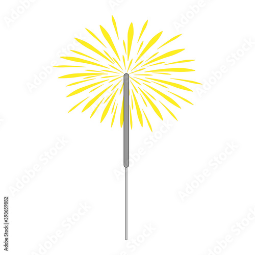 Simple illustration of sparkler icon Concept for Christmas holiday
