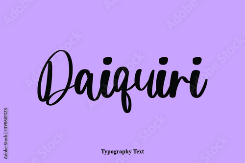 Daiquiri Handwritten Typescript Calligraphy Light On Purple Background