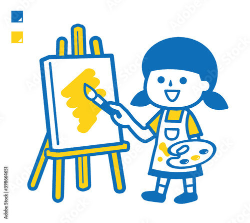 Girl writing a picture