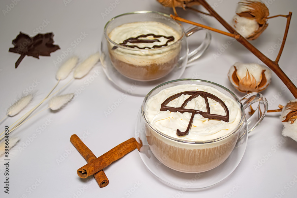 3D printed chocolate umbrella on latte cup 3D printed chocolate umbrella on latte cup