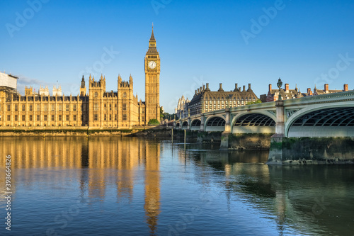 Beautiful summer view of Big Ben in London. England