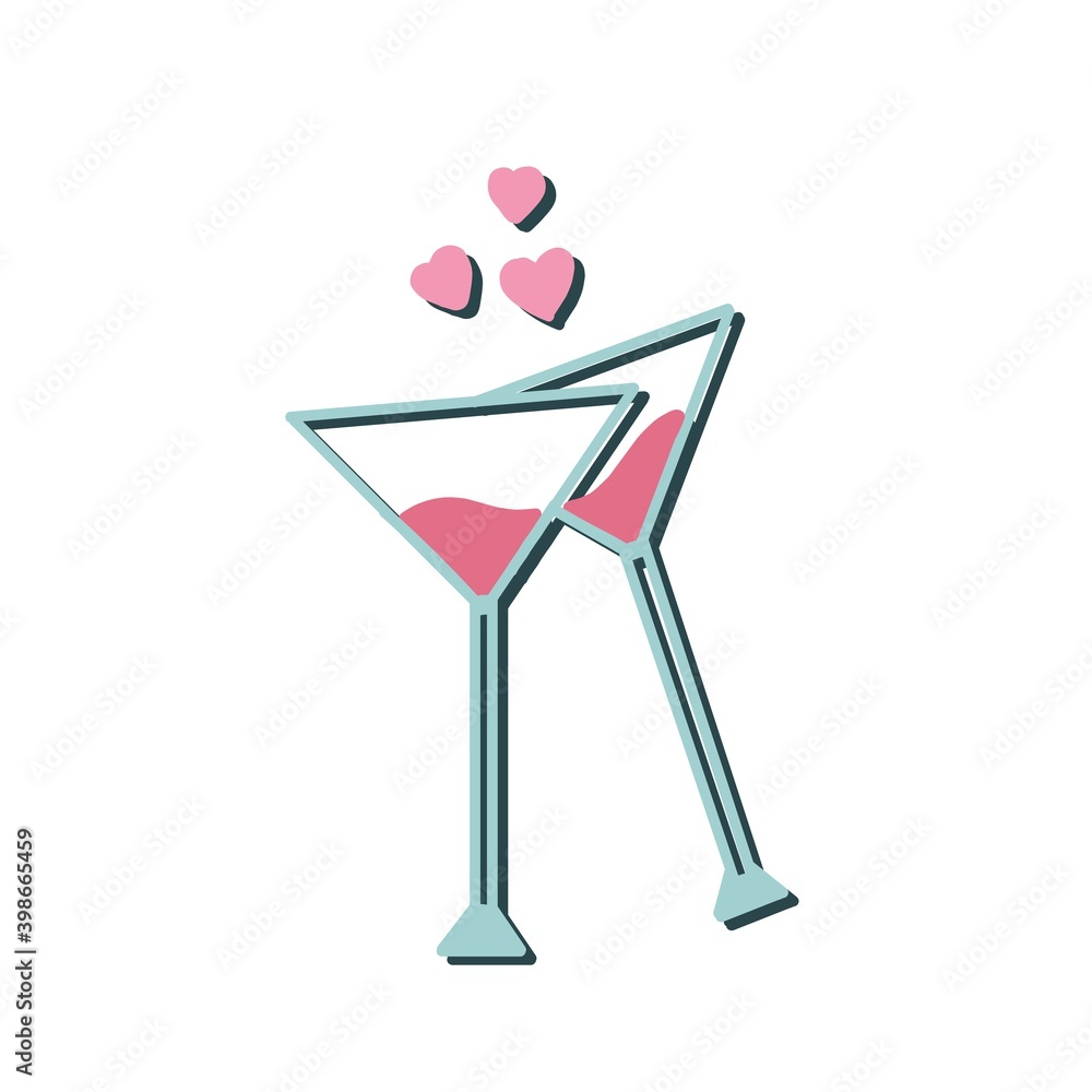 red martini glasses. Celebration vector background. Isolated vector icon. Holiday greeting red martini glasses. Celebration vector background. Isolated vector icon. Holiday greeting