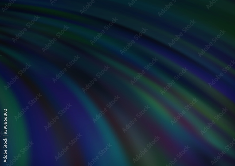 Dark BLUE vector background with lamp shapes. Shining illustration, which consist of blurred lines, circles. The best blurred design for your business.