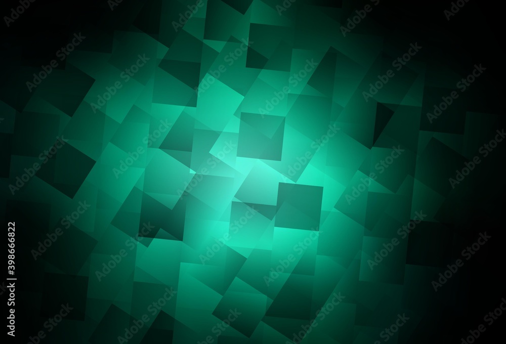 Obraz premium Dark Green vector backdrop with rhombus.