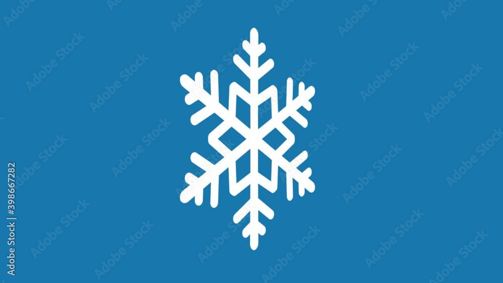 a white snowflake rotates in 3d on a blue background animated video for Christmas design a white snowflake rotates in 3d on a blue background animated video for Christmas design