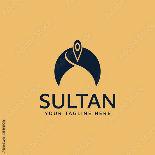 sultan logo design with arab head covering turban