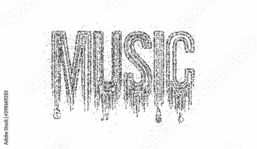 Music Typography Particle Design Icon, vector illustration