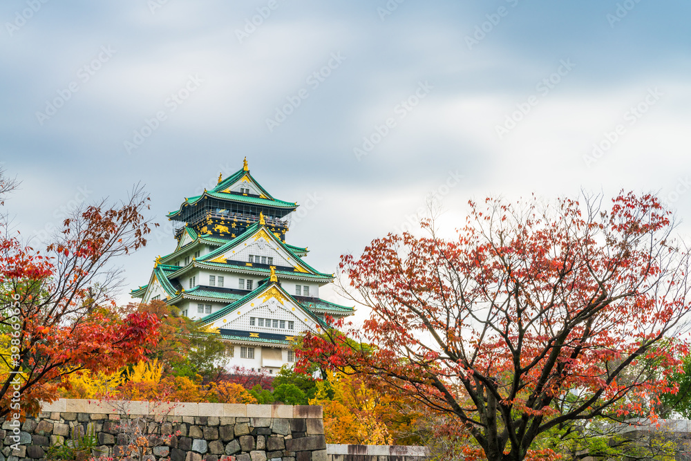 Fototapeta premium Osaka Castle in autumn. Japan