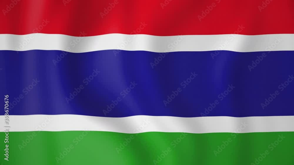 Gambia animated flag. Seamless loop. 4K Gambia animated flag. Seamless loop. 4K