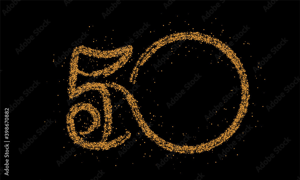 Fototapeta premium Particle number 50 on the circle text vector Vector Design.
