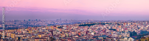 Fototapeta Naklejka Na Ścianę i Meble -  Beautiful sunrise rooftop panorama of Istanbul city. Turkey