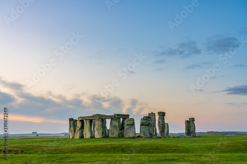 Stonehenge at sunrise in England. United Kingdom 