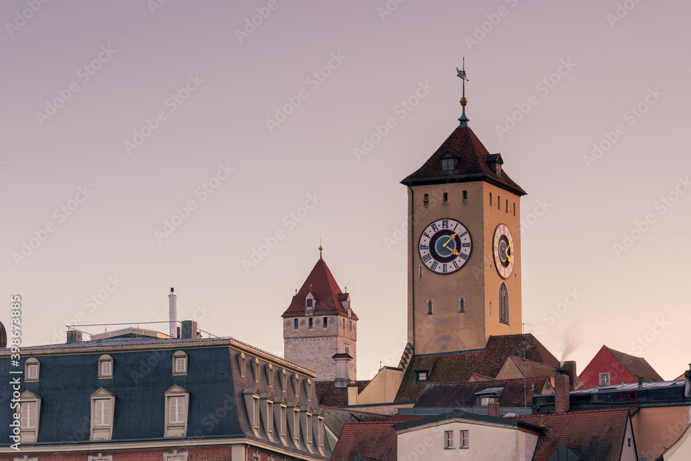 The tower of the old town hall of Regensburg