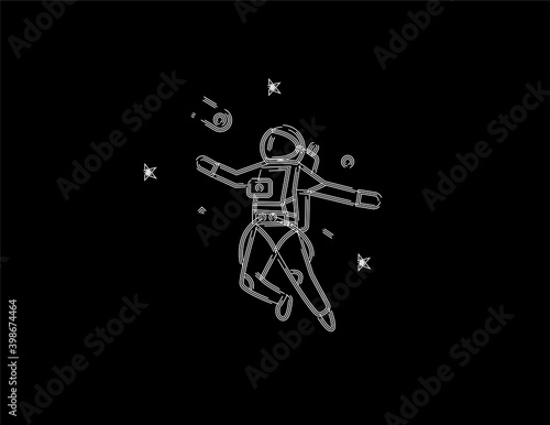 Astronaut in spacesuit icon, Vector Design illustration.