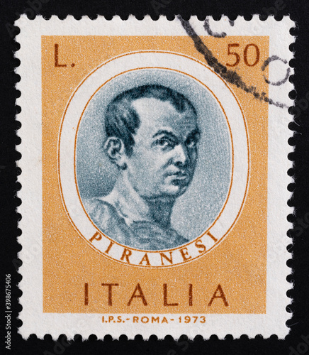  the commemoration of Giovanni Battista Piranesi on an Italian postage stamp photo