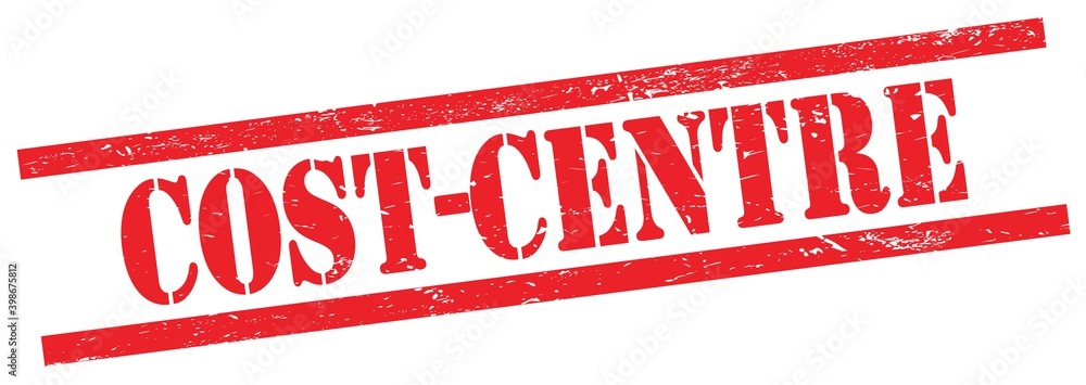 COST-CENTRE text on red grungy rectangle stamp. COST-CENTRE text on red grungy rectangle stamp.