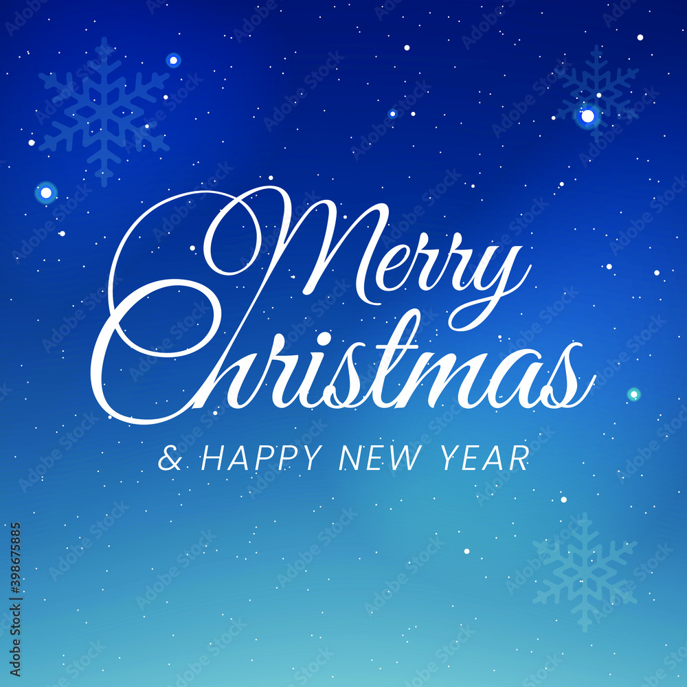 3D High Quality Merry Christmas and Happy New Year Background with Falling Snow . Isolated Vector Elements