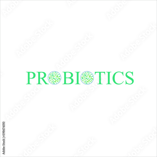 Probiotics vector background, lacto bacteria supplement, correct nutrition and digestion healthcare. Probiotcis micro lactobacillus acidophilus cells on white backdrop for prebiotic food package desig