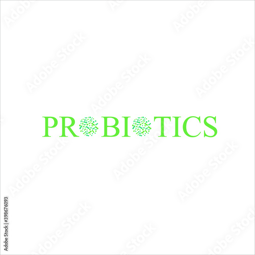Probiotics vector background, lacto bacteria supplement, correct nutrition and digestion healthcare. Probiotcis micro lactobacillus acidophilus cells on white backdrop for prebiotic food package desig