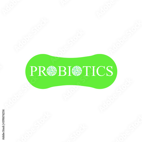 Probiotics vector background, lacto bacteria supplement, correct nutrition and digestion healthcare. Probiotcis micro lactobacillus acidophilus cells on white backdrop for prebiotic food package desig